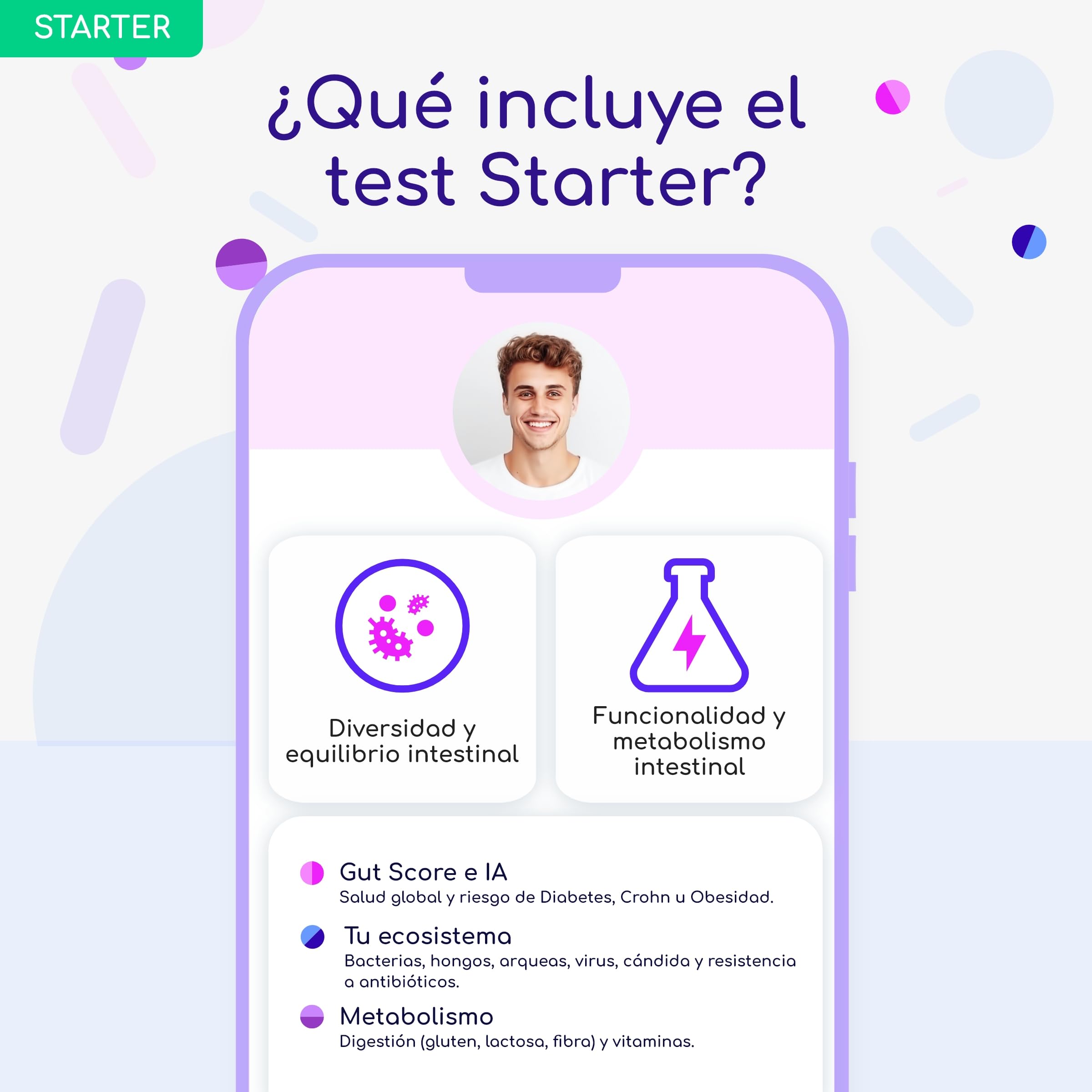 Vivabioma Starter – Test de Microbiota Intestinal: Conoce tu Edad Biológica y Salud Digestiva | Análisis de 35+ Informes, Eje Intestino-Cerebro, Metabolismo y Vitaminas