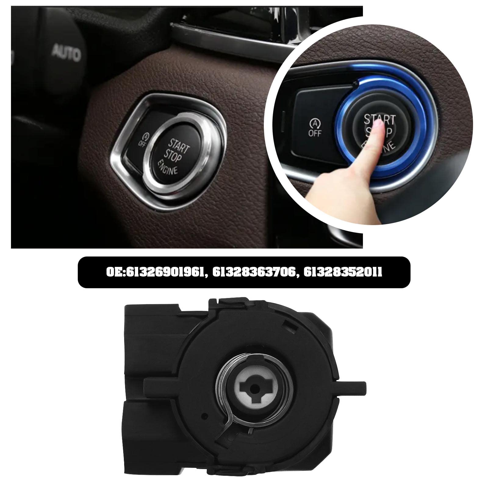 ECSiNG Interrupteur de Démarrage d'allumage 61326901961 61328363706 61328352011 Remplacement Compatible avec BMW Série 3 E46/ Série 5 E39/ Série 7 E38/ X3 E83 Accessoires de Voiture