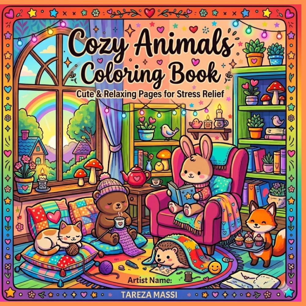 Cozy Animals Coloring Book: Cute & Relaxing Pages for Stress Relief, Mindfulness, and Cozy Fun