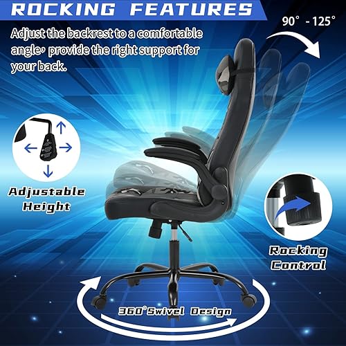 Miniatura 38 de Silla ergonómica para juegos de PC, silla de oficina para computadora, silla giratoria ajustable para videojuegos, silla de carreras con soporte