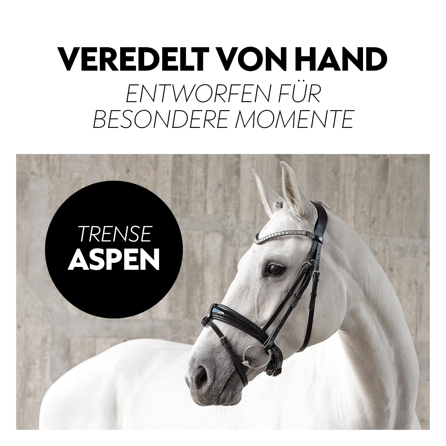 SUNRIDE cabezada Sueca para Caballo (Aspen) con riendas – Cuero Genuino Suave – anatómica, Ajustable – Acolchado Extra – muserola Charol – Hecha a Mano – Acero Inoxidable (Full, Negro)