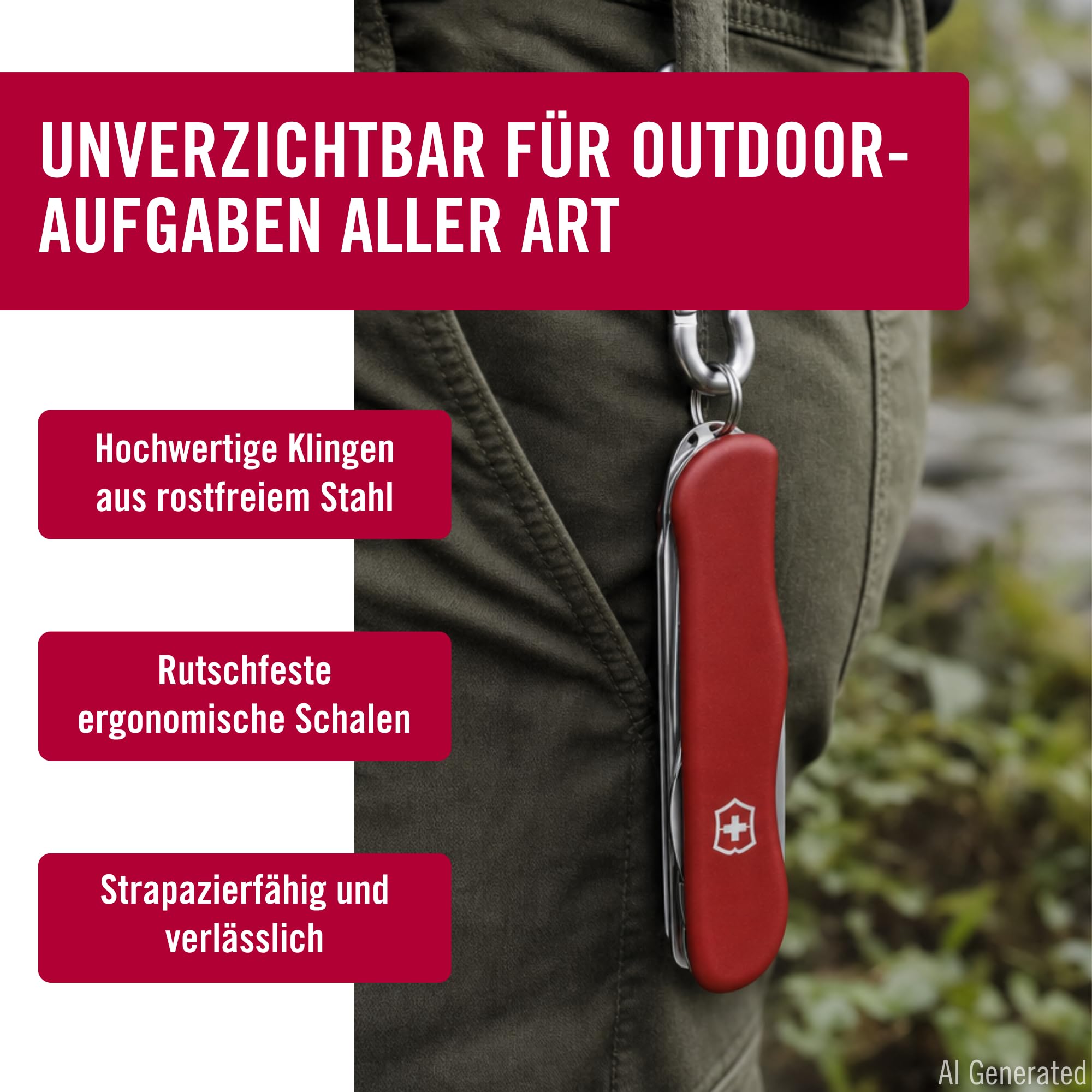 Victorinox Schweizer Taschenmesser, Work Champ XL, Multitool, Swiss Army Knife mit 31 Funktionen, Feststellklinge, Korkenzieher, Mini-Schraubendreher