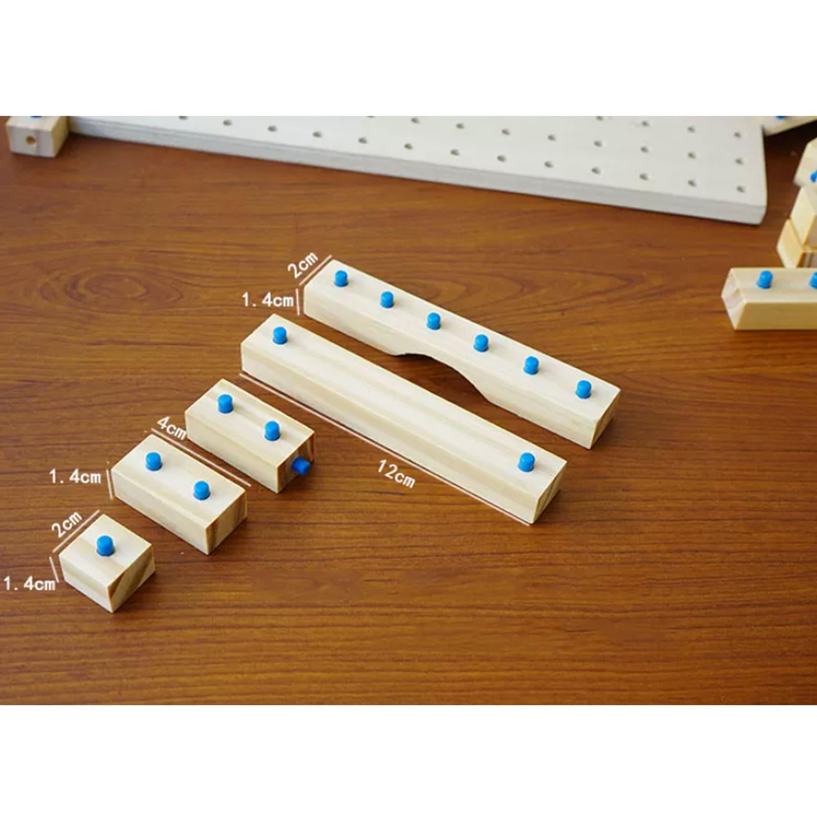 Set di Blocchi da Costruzione in Legno Montessori a Tenone e Mortasa | I Piccoli Mattoncini da Costruzione Fai-da-Te dell'Architetto, Gioco STEM Aperto, Giocattolo Educativo Creativo