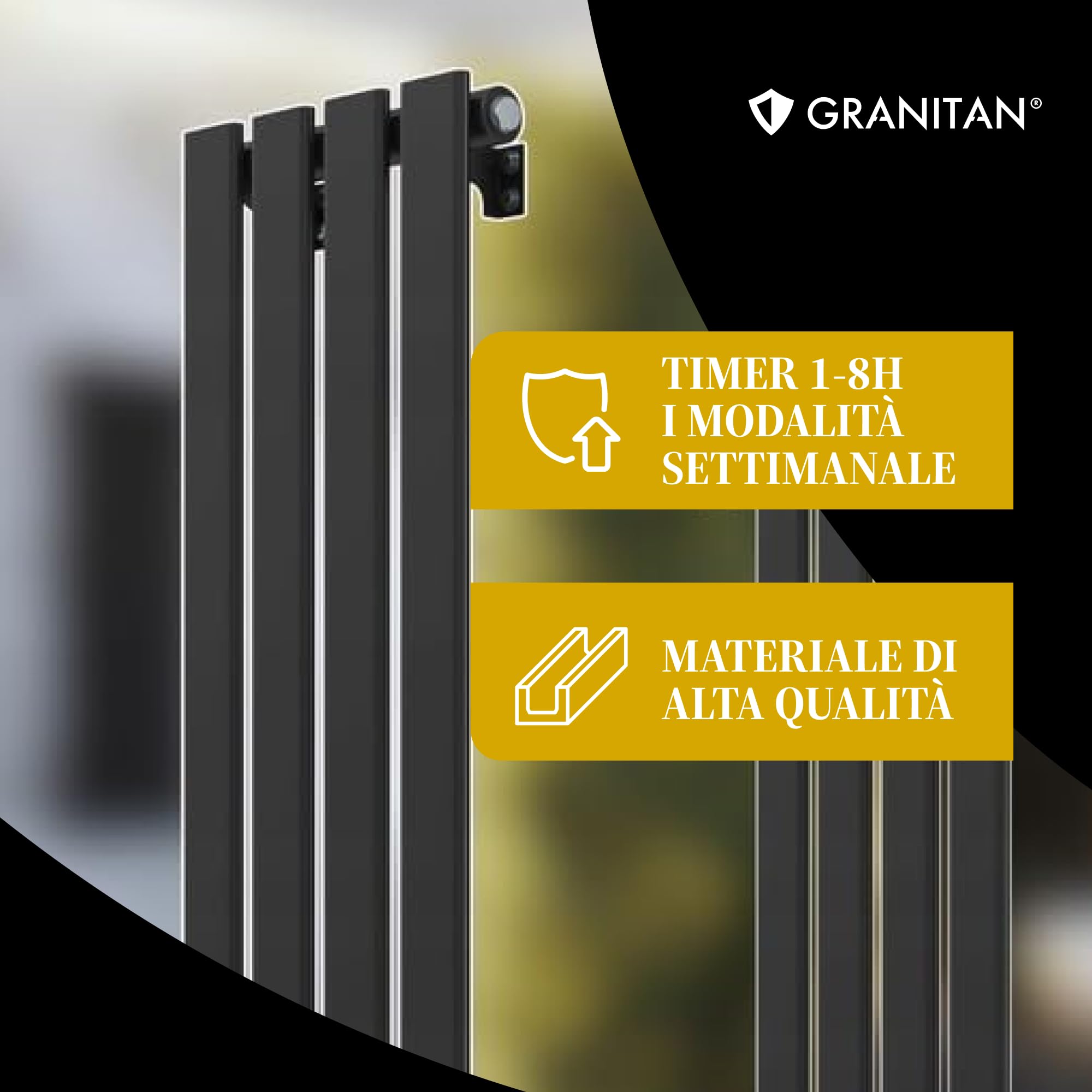 Granitan Termoarredo Bagno 1100x296 cm - 368W - Termo Arredo da Bagno - Termoarredo Idraulico - Termosifone da Parete - Bianco
