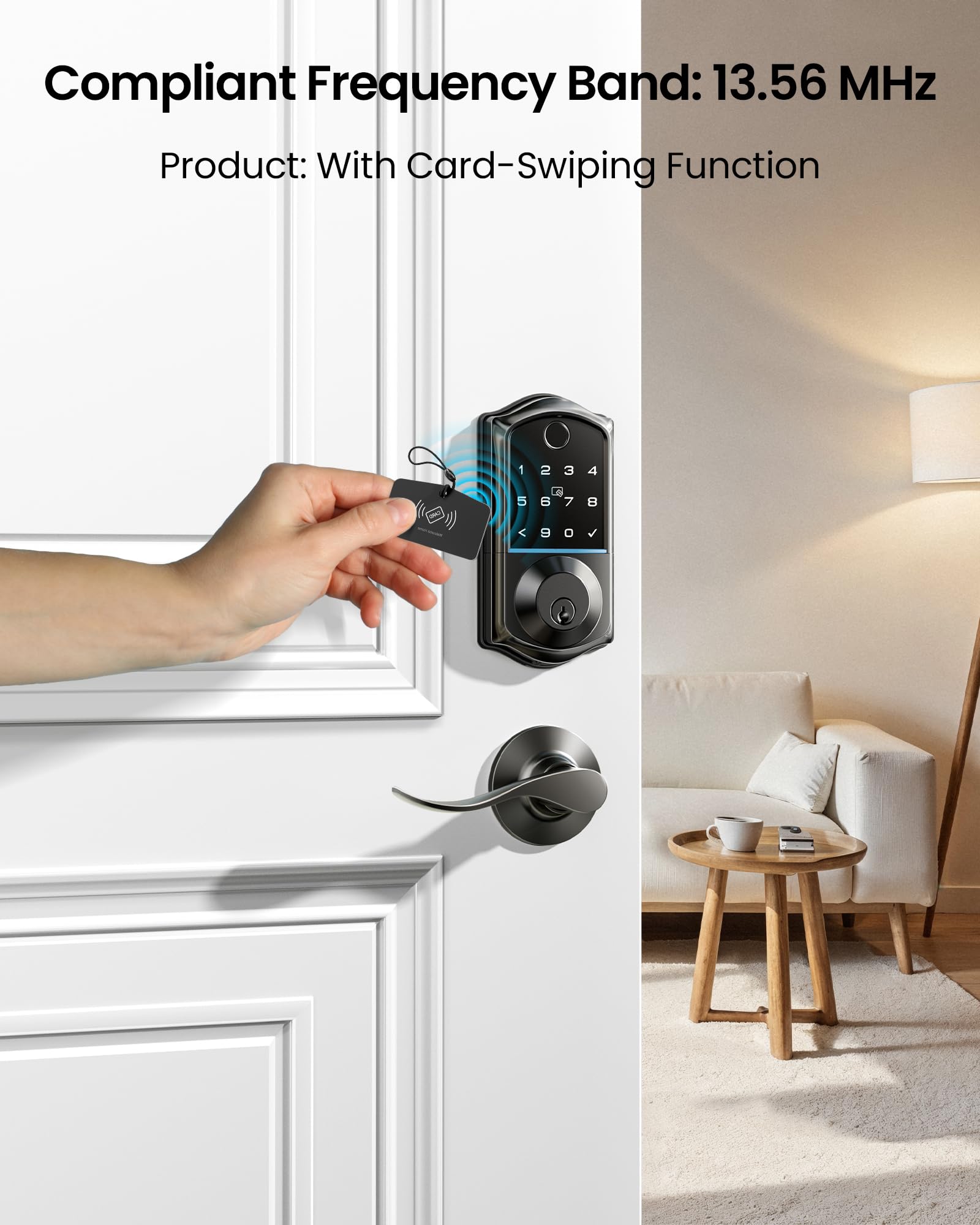 Veise VK01 IC Cards for Smart Lock, 13.56MHz RFID Cards Key Fobs for Keyless Entry Door Lock, Smart Deadbolt Key Compatible to Multiple Apps (3 Pack) - Detailed View