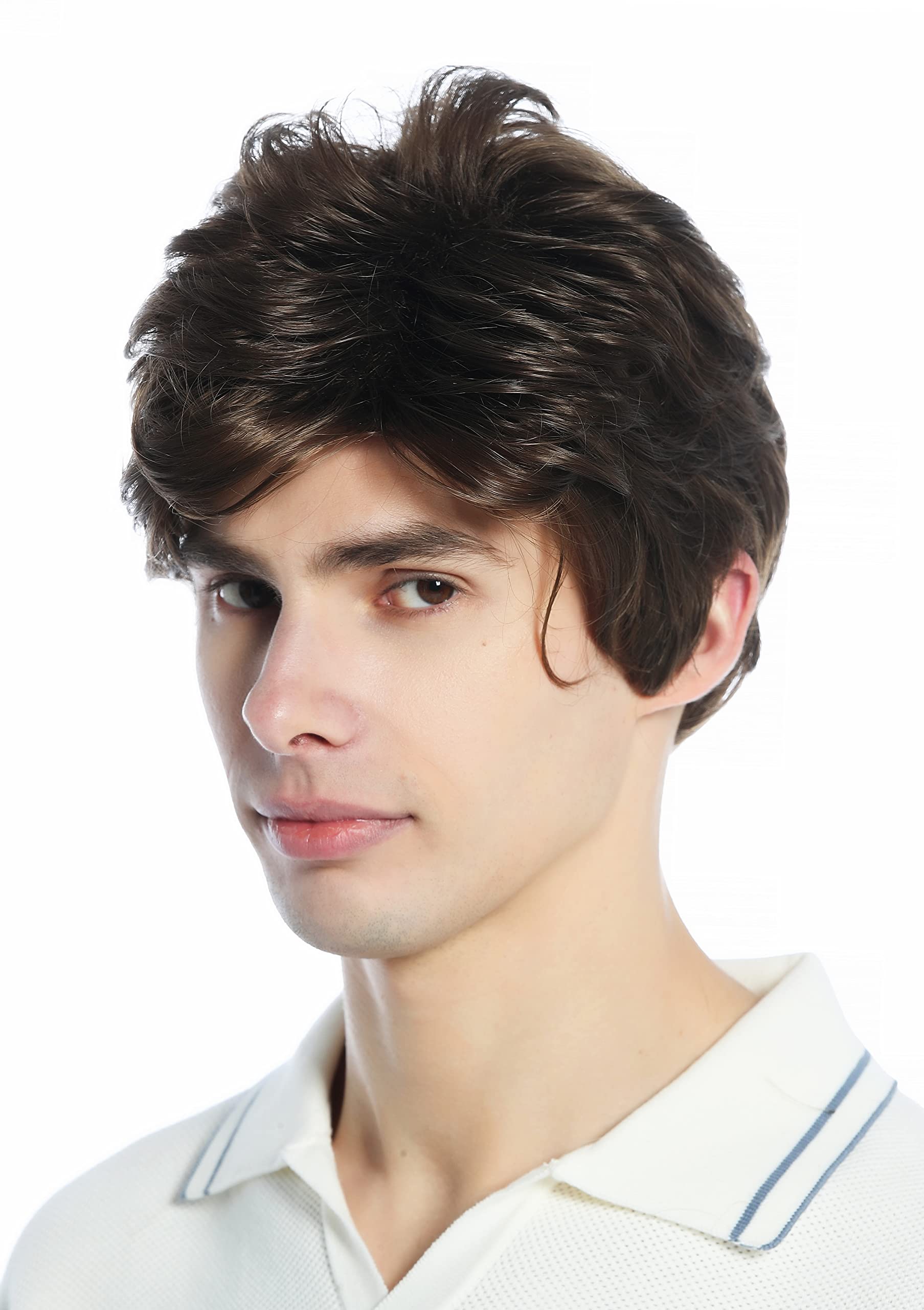 WIG ME UP - DW94A-10 Wig Men Women unisex short parting wavy medium brown, medium brown (10) - Image 3