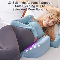 Vista 2 de Almohadas de embarazo para dormir, almohada de maternidad de espuma viscoelástica mejorada, almohada de cuña de embarazo para mujeres embarazadas