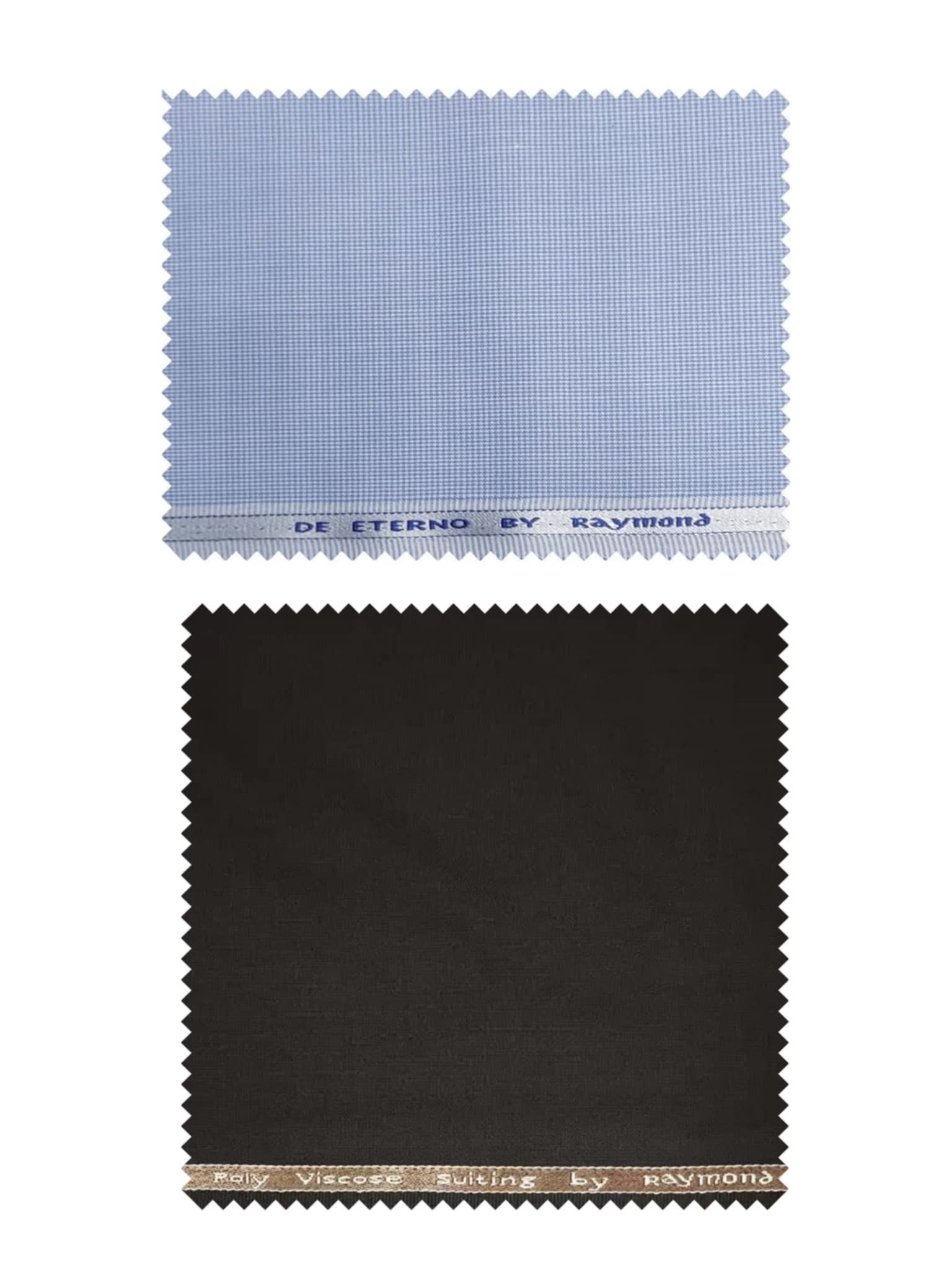 raymond fabrics Raymond Trouser - Shirt Fabric Combo Box (Unstitched, All Weather Fabric) (BLUE SHIRT + BROWN PANT)-picture-14
