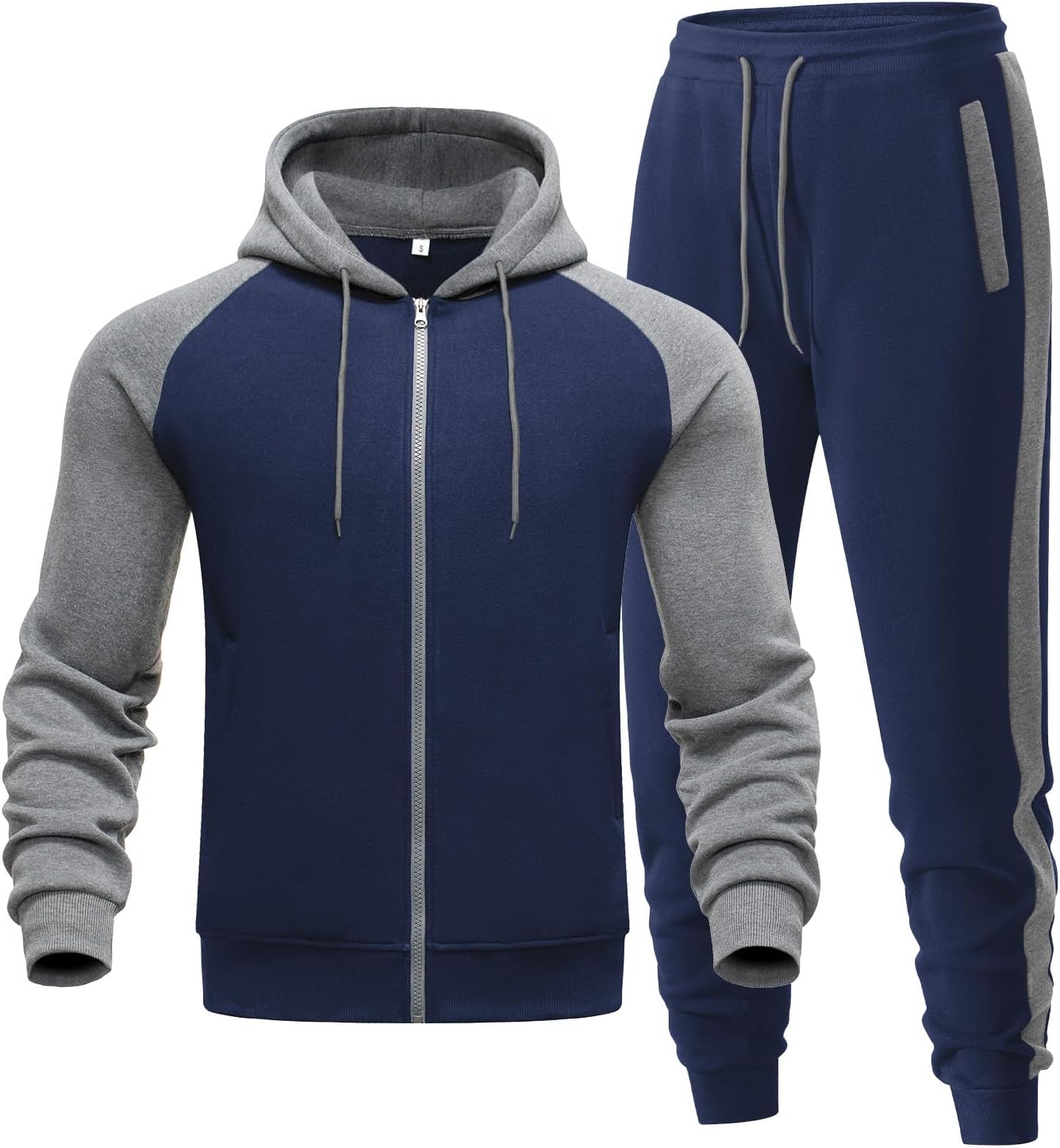 Men’s Tracksuit 2 Pieces Set Zip Up Hoodie Sweatsuits Athletic Jogging Suit Set Casual Outfit with Pockets