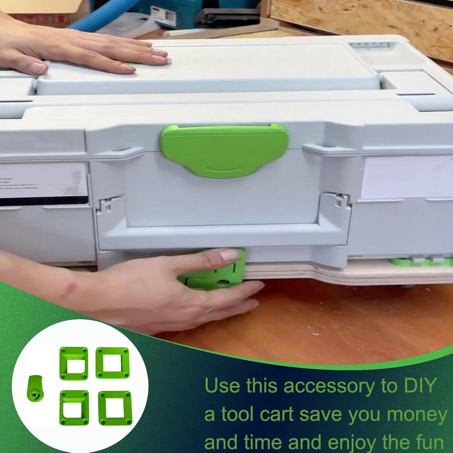 ZZHANFF-3D Printing Bottom Fixing Buckle for Diy Fun - Compatible with Fes-tool Roll Board/Toolbox Cart, Compatible with sys-tainer, Compatible with sor-tainer Modication (Only Buckle)