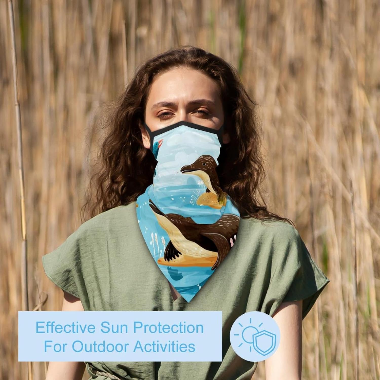 4 Pack Platypus Duckbill Neck Gaiter Face Cover Scarf, Breathable Sun & Wind-proof for Skiing Fishing Hiking Cycling