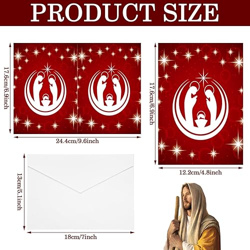 Miniatura 2 de El juego de 80 tarjetas de felicitación religiosas de Navidad incluye 40 tarjetas de Navidad cristianas de Navidad con 40 sobres, tarjetas navideñas