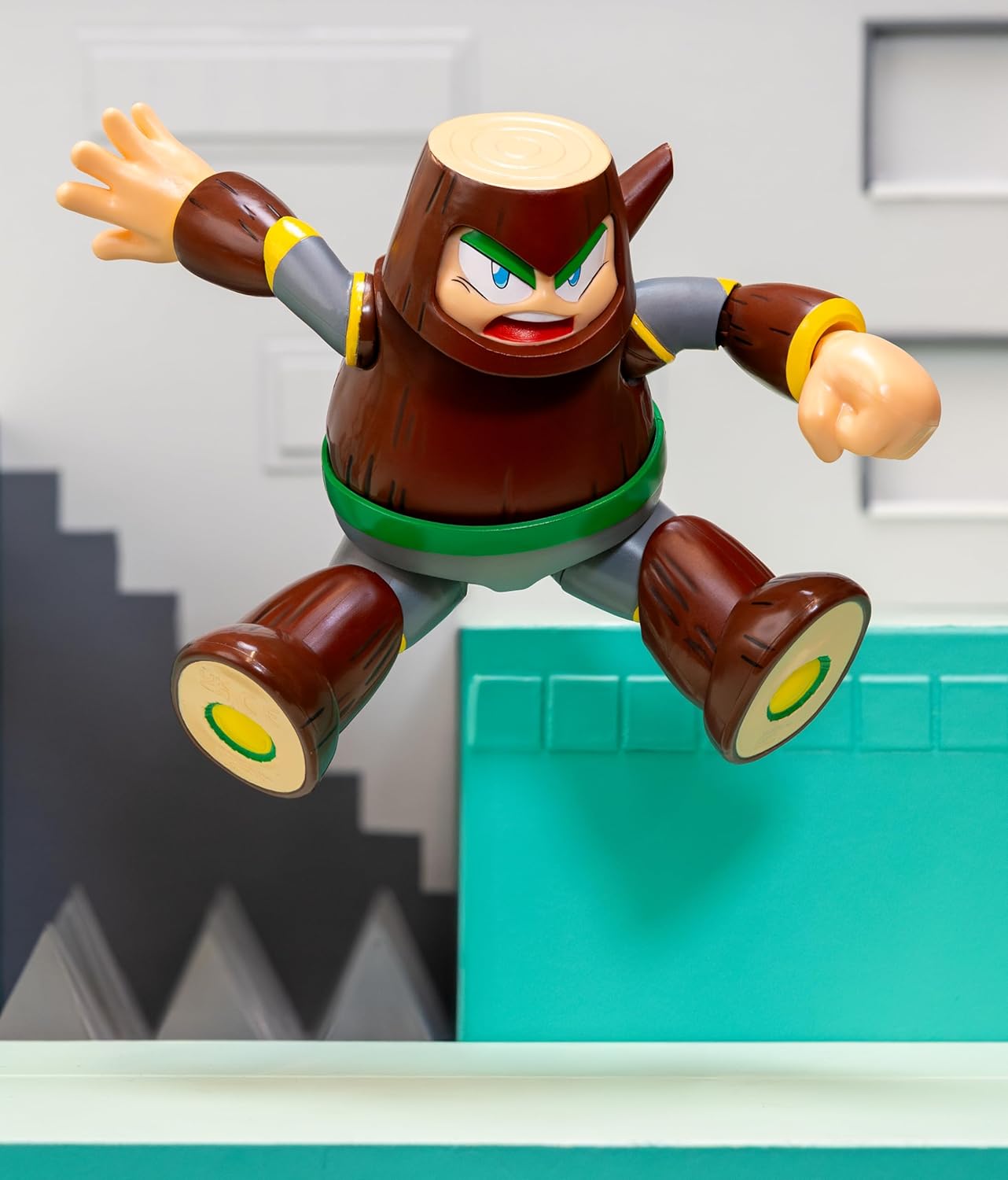 Jada Mega Man Wave 3 Wood Man Action Figure Toys – 1:12 Deluxe Scale – 6" Tall, Fully Articulated, Collector Packaging