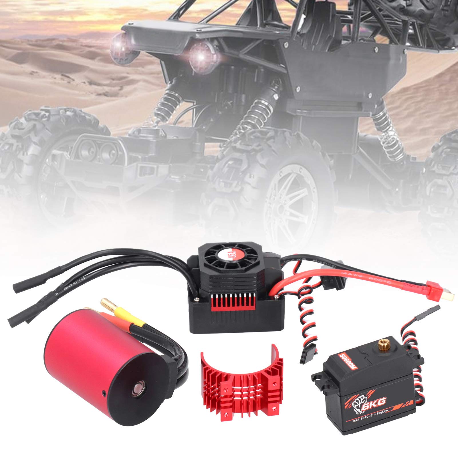 Zestaw silnika bezszczotkowego 3650 3100KV Wysoka wydajność dla entuzjastów samochodów RC w skali 1/10