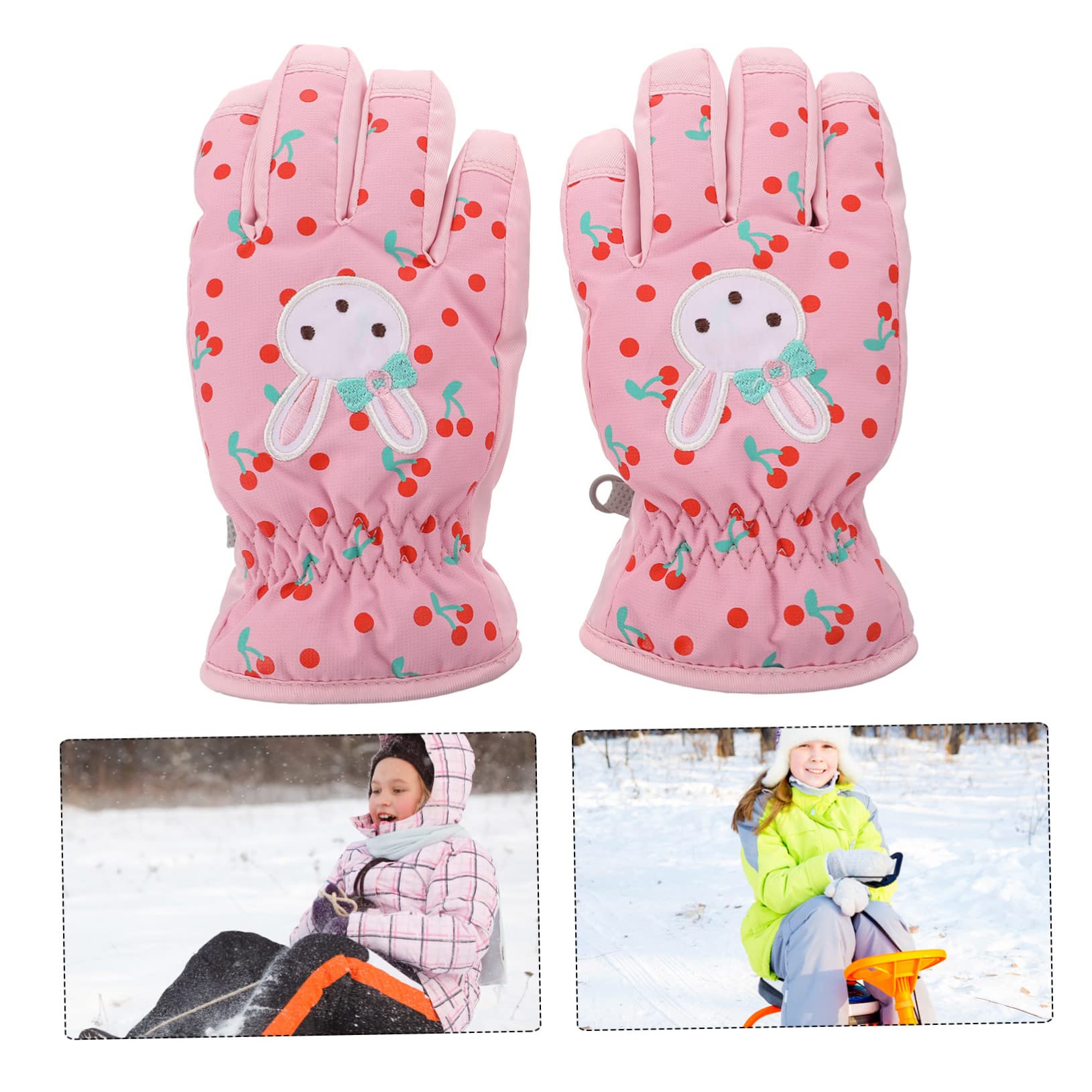 VALICLUD 2 Paar Mädchen-Skihandschuhe Fahrradhandschuhe Warme Handschuhe Rennhandschuhe Winterhandschuhe Stoff-Baumwollhandschuhe Damenhandschuhe Wasserabweisende Handschuhe