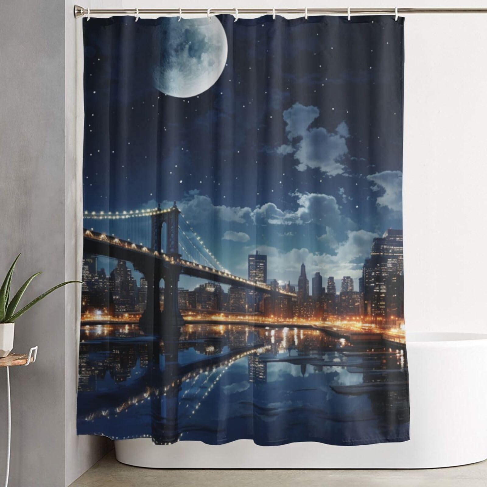 Rideau de douche anti éclaboussures pour garder le sol sec avec motif New York