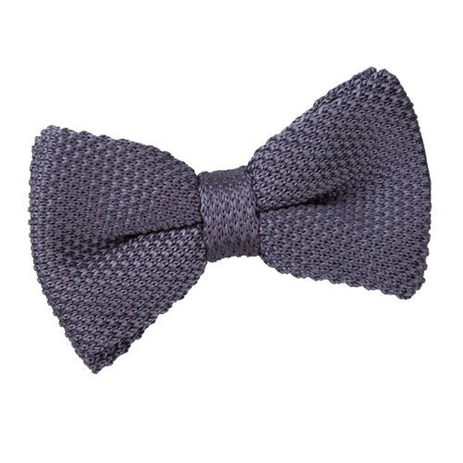 Dqt Unisex Charcoal Men Knit Knitted Plain Casual Pre-Tied Bow Tie In