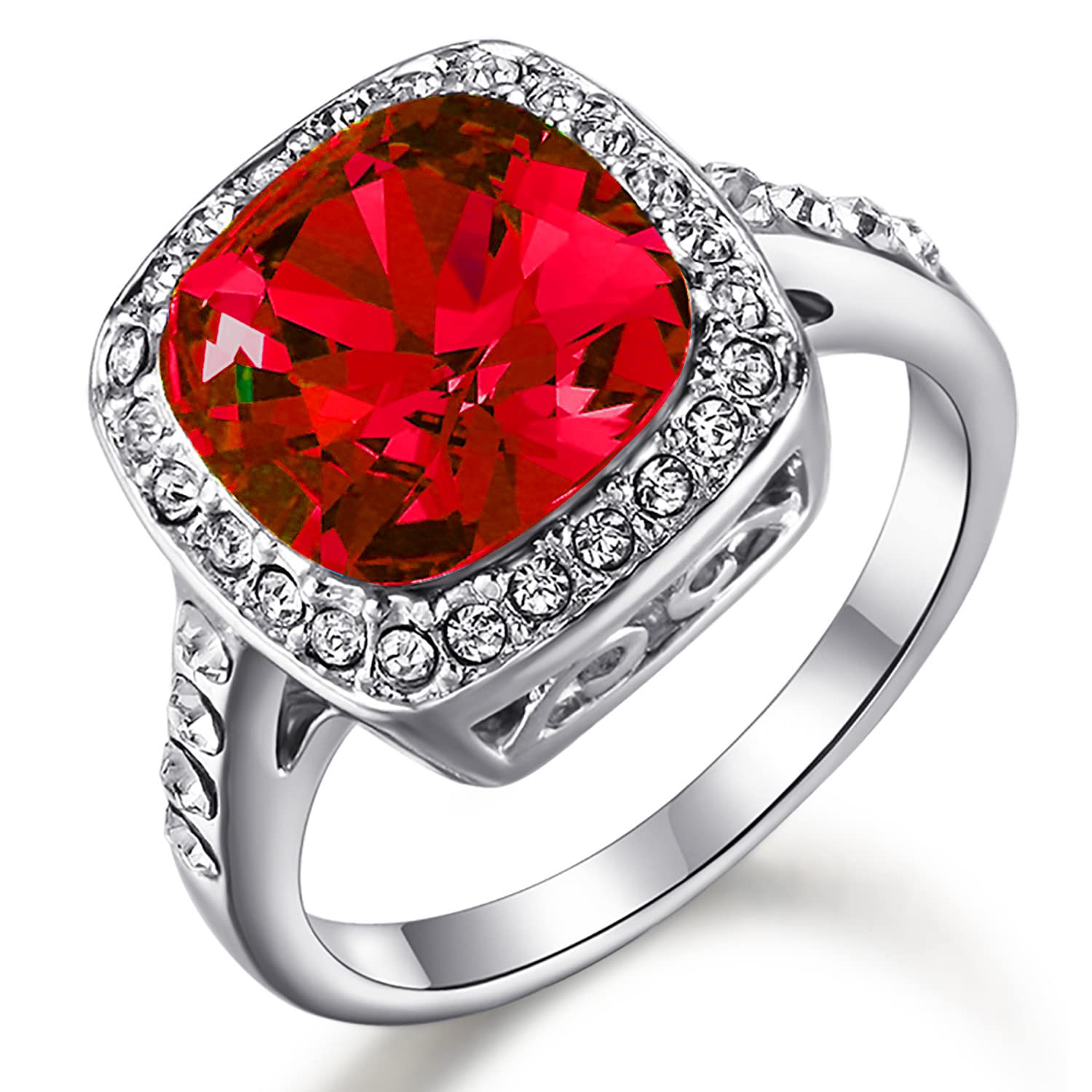 Acefeel Women's Yellow Topaz Cubic Zirconia Ring - 18K Rose Gold Plated Statement Ring - View #7