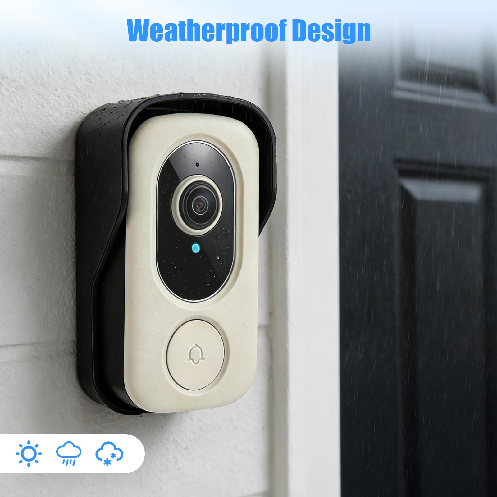 Timbre de puerta con cámara y monitor, timbre de vídeo con función de diálogo y función de visión nocturna, IP65 resistente al agua, pantalla de 4,3 pulgadas, timbre inalámbrico con cámara