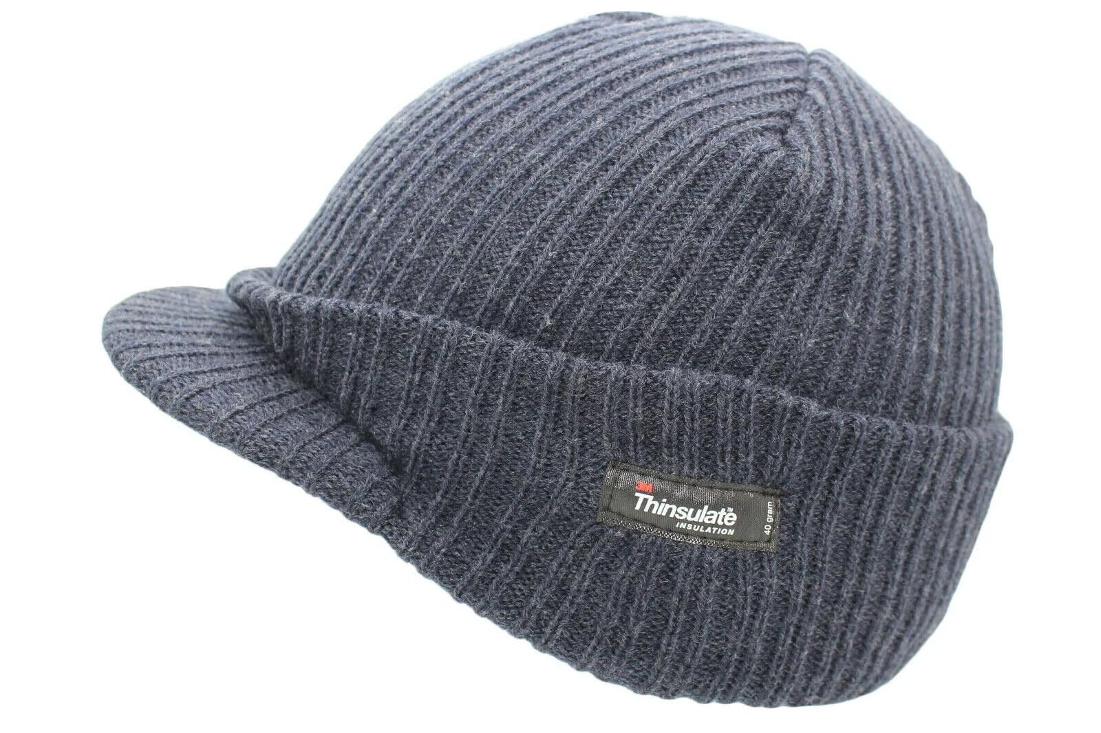 Fidra Fashion Accessories Unisex Navy Fidra Adults Knitted Thinsulate 3M Peaked Beanie Cap,4 Colours (Acrylic, )