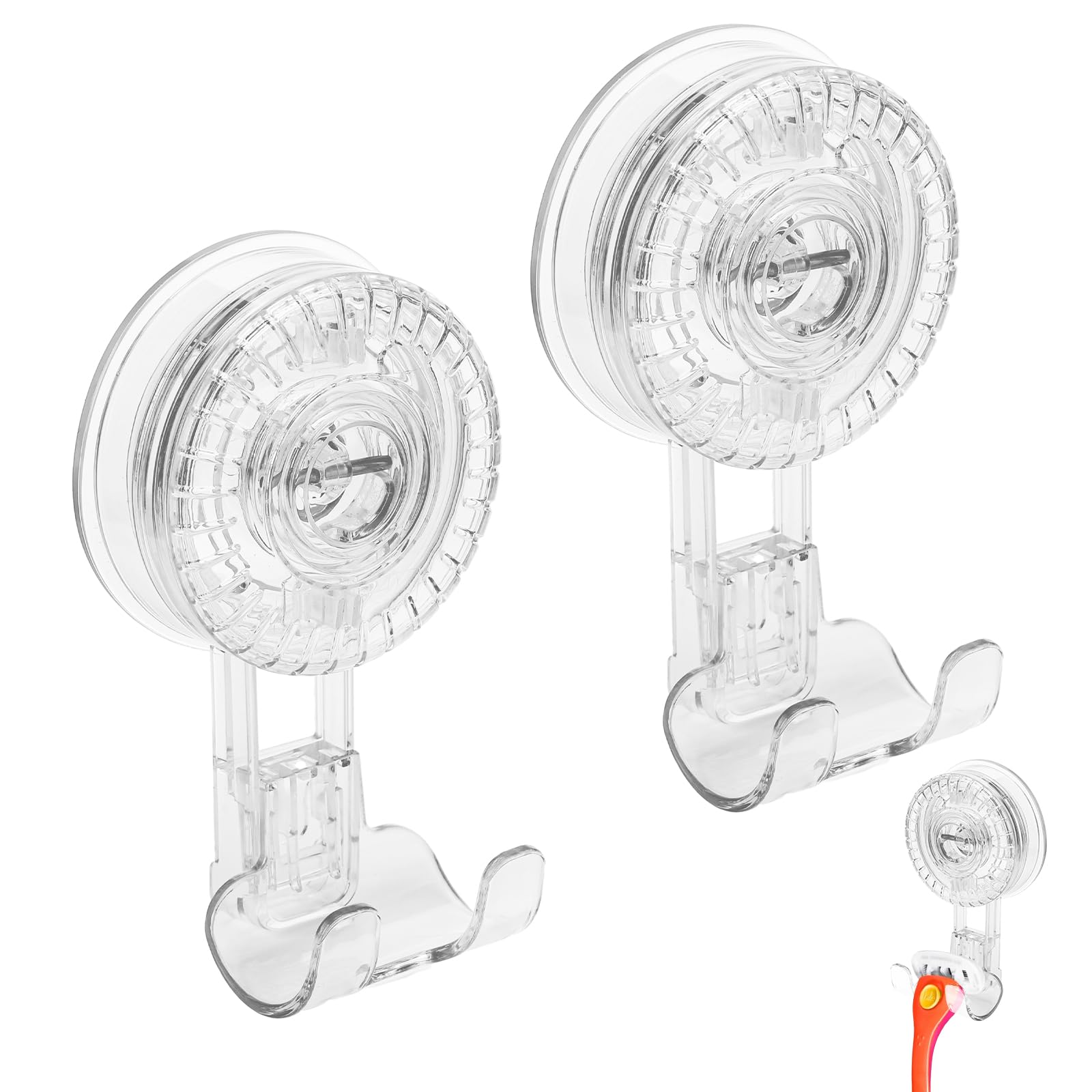 Chaohaoke 2-Pack Shower Razor Holder, No-Drill Wall Mount With Strong Suction Cup, Removable & Reusable, Easy To Install