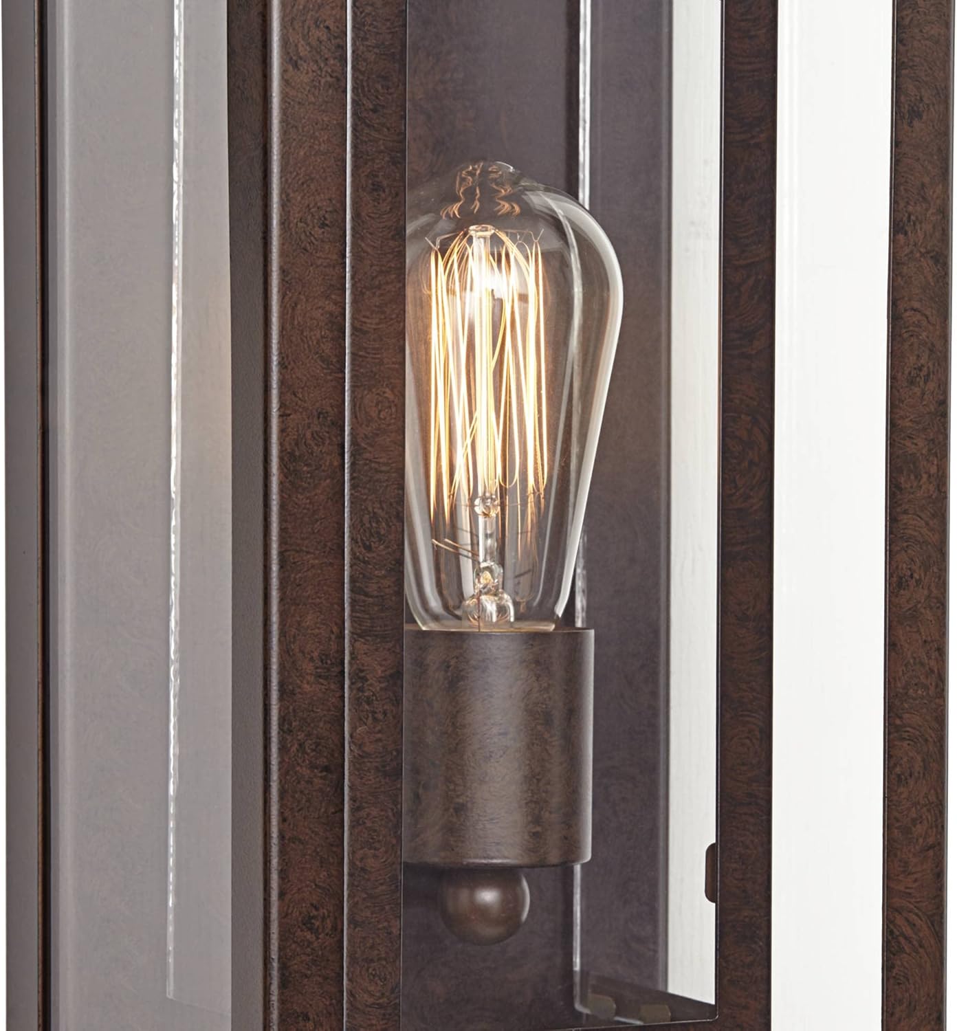 Possini Euro Design Double Box Modern Industrial Farmhouse Rustic Outdoor Wall Light Fixture Bronze 15 1/2" Clear Glass for Exterior Barn Deck House Porch Yard Patio Outside Garage Front Door