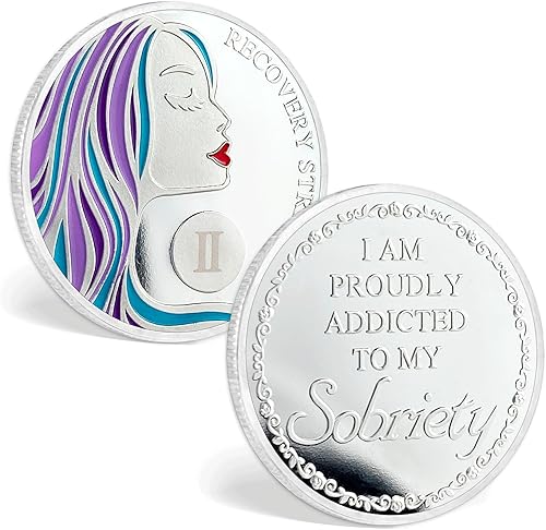 Miniatura 9 de Moneda de sobriedad de 8 años con chip de sobriedad para mujer sobria Regalos de sobriedad de ocho años para mujeres, alcohólicos, regalos anónimos,