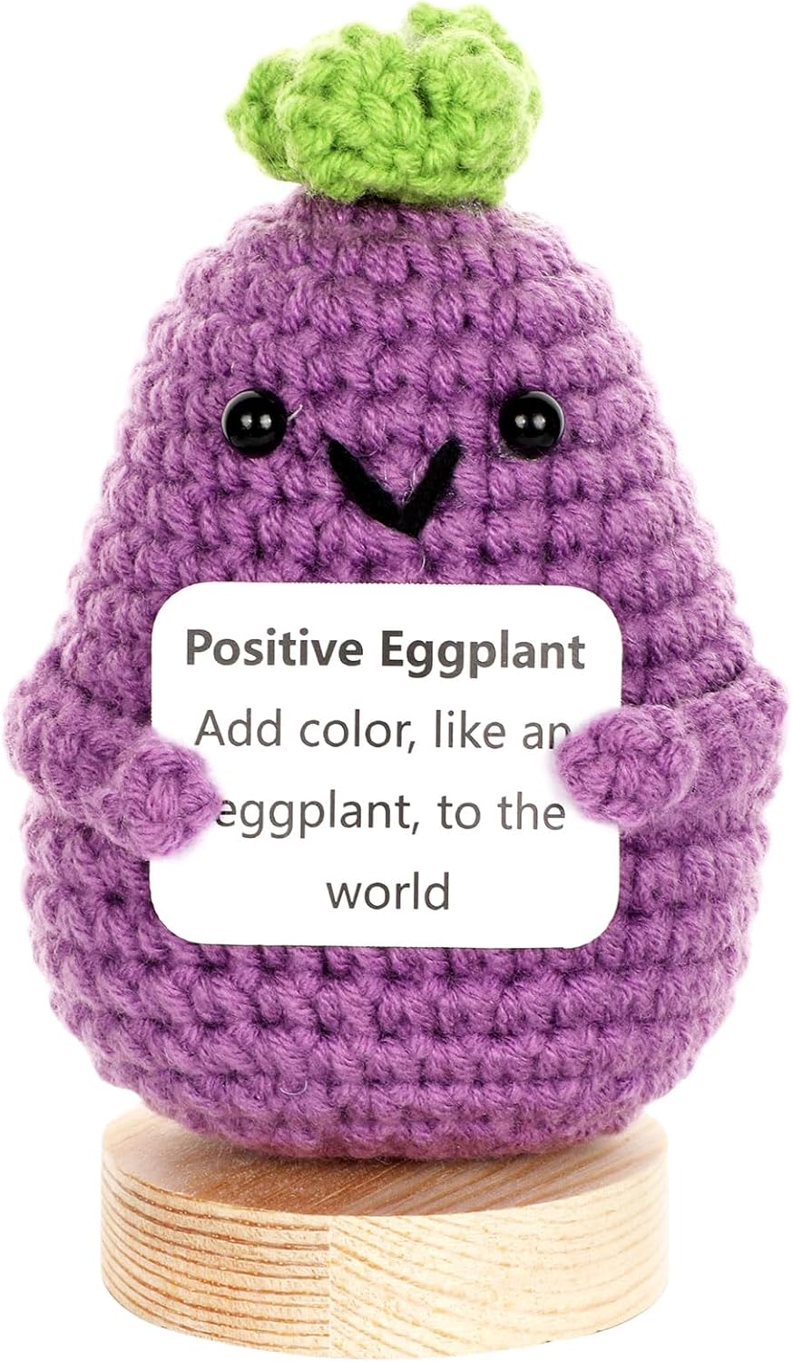 Mini Funny Positive Gifts Emotional Crochet Orange Doll Support Plush Knitted Orange Toy with Positive Card Holiday Valentines Birthday Party Gifts for Women Teacher Appreciation Office Decor