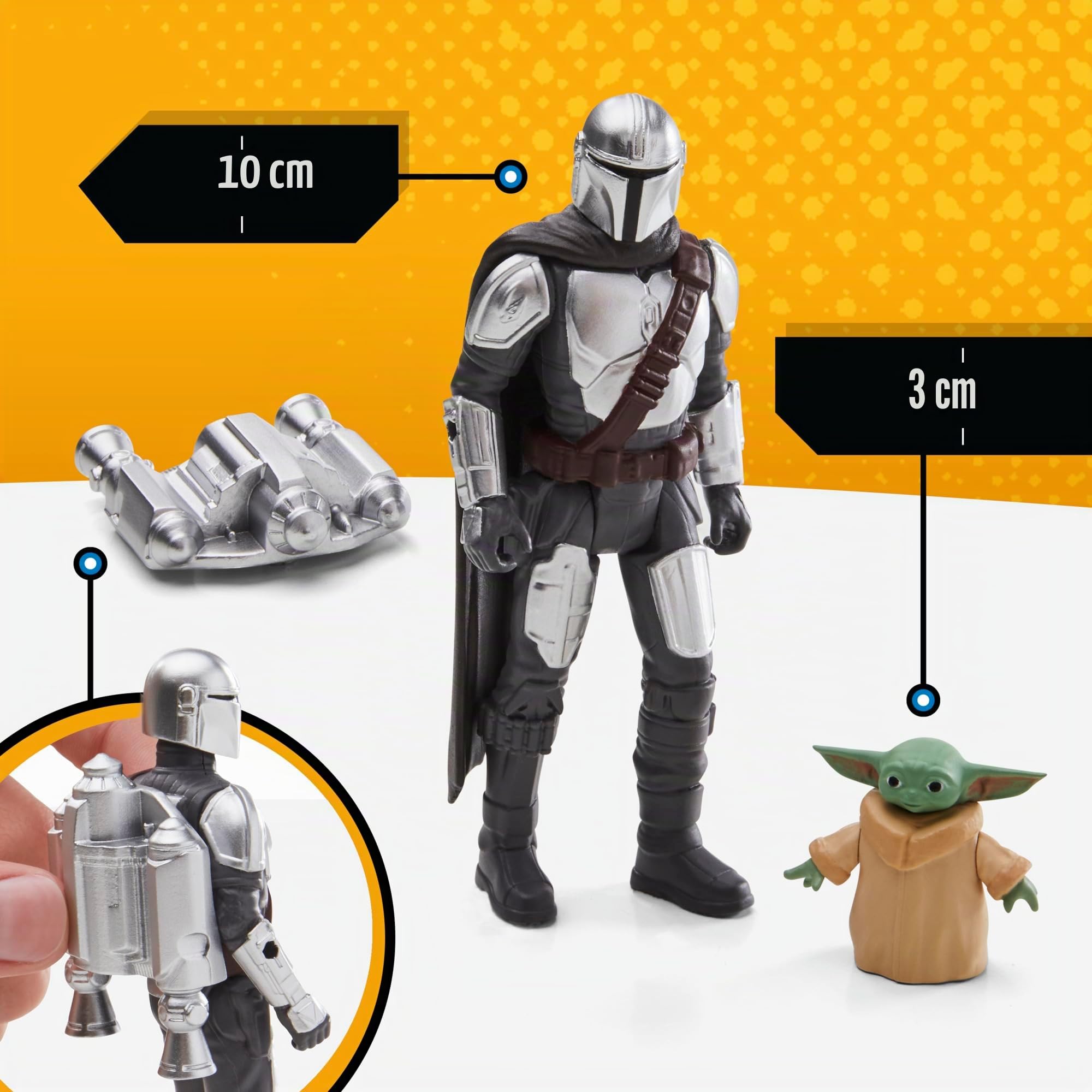 Star Wars Epic Hero Series The Mandalorian's N-1 Starfighter - Figuras de Acción Juguetes para el Juego de rol, Nave Estelar con Mandaloriano y Grogu (Baby Yoda)