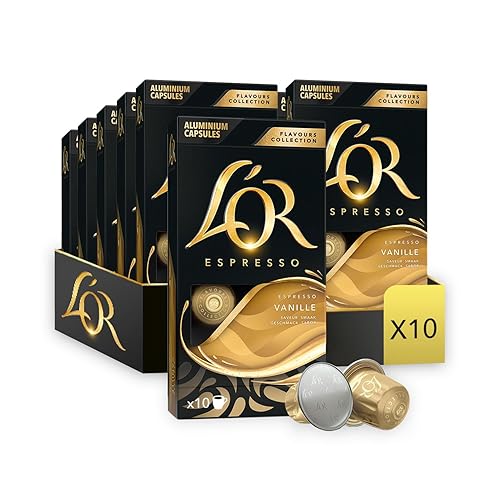L'OR Flavours Espresso Cápsulas de Café Vainilla | Intensidad 8 | 100 Cápsulas Compatibles Nespresso (R) - Vainilla