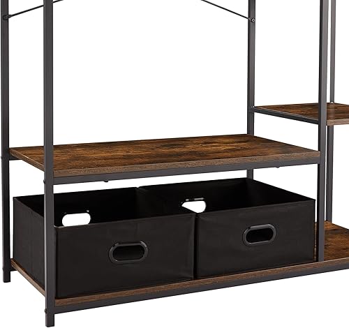 Miniatura 7 de Organizador de ropa, organizador de armario independiente, sistema de armario independiente con divisores abiertos y rieles para colgar ropa,