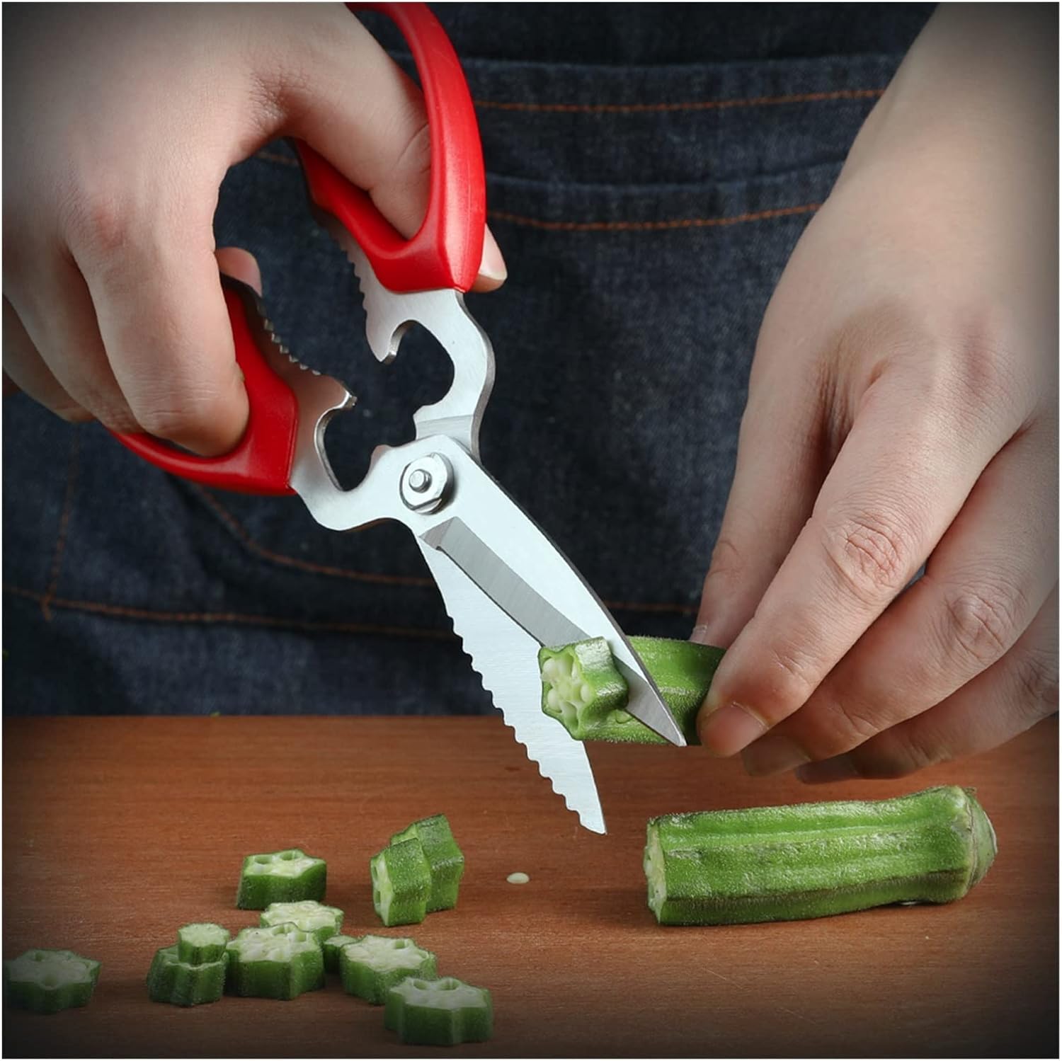 Kitchen Scissors Kitchen Scissors Stainless Steel Scissors Fruit and Vegetable Cutting Scissors Kitchen Tools with Cover