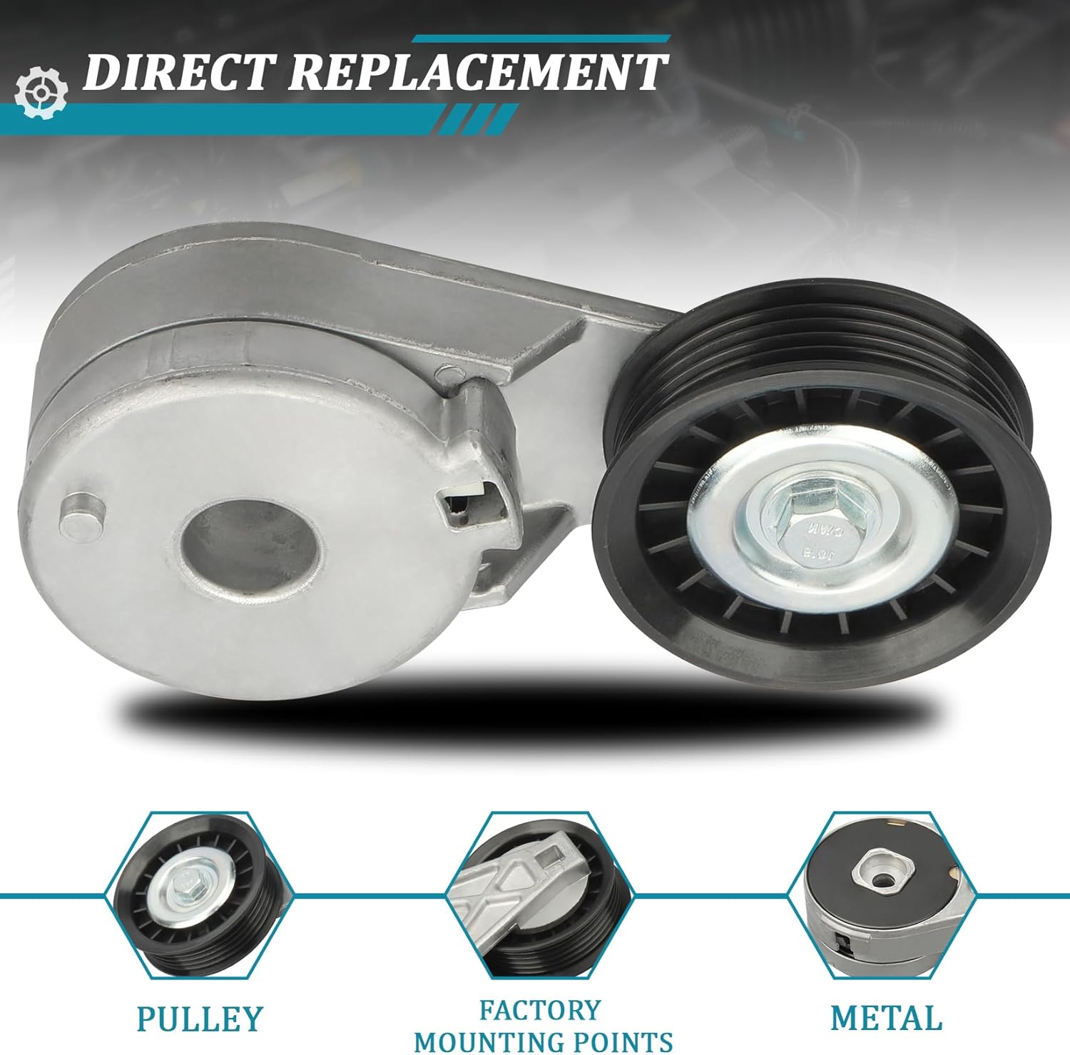 IRONTEK 12563083 Belt Tensioner Pulley Assembly fit for Buick (2002-2007 Rendezvous/ 2005-2006 Terraza), for Chevrolet (2005-2009 Equinox/ 1999-2005 Venture) #20577684 89241 24503851