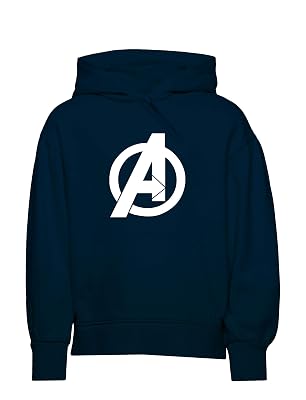 More & More Unisex-Child Fleece Neck Hooded Sweatshirt (Avengers Hoodies_Navy Blue-Kids