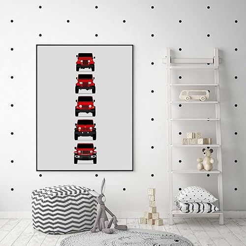Miniatura 24 de Handmade Poster compatible with Jeep Wrangler Generations and Print of CJ, YJ, TJ, JK, JL - White, 11x14" Satin Print (Unframed) - Gift for Car