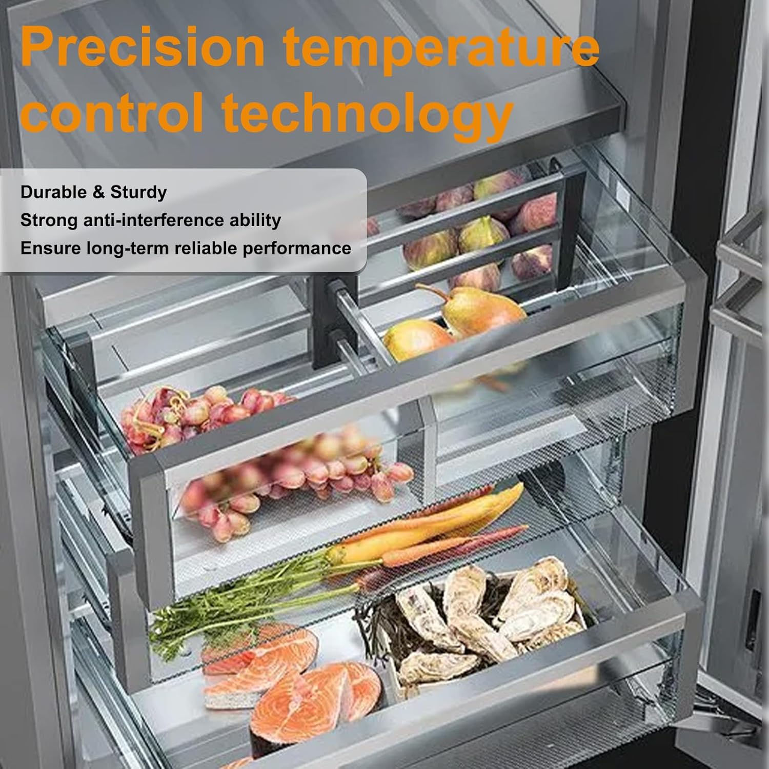 Refrigeration Thermostat W1609-101, TH-1609 Temperature Control from -30 Degrees F to 90 Degrees F (-34 Degrees C to 32 Degrees C), 5 Ft Capillary