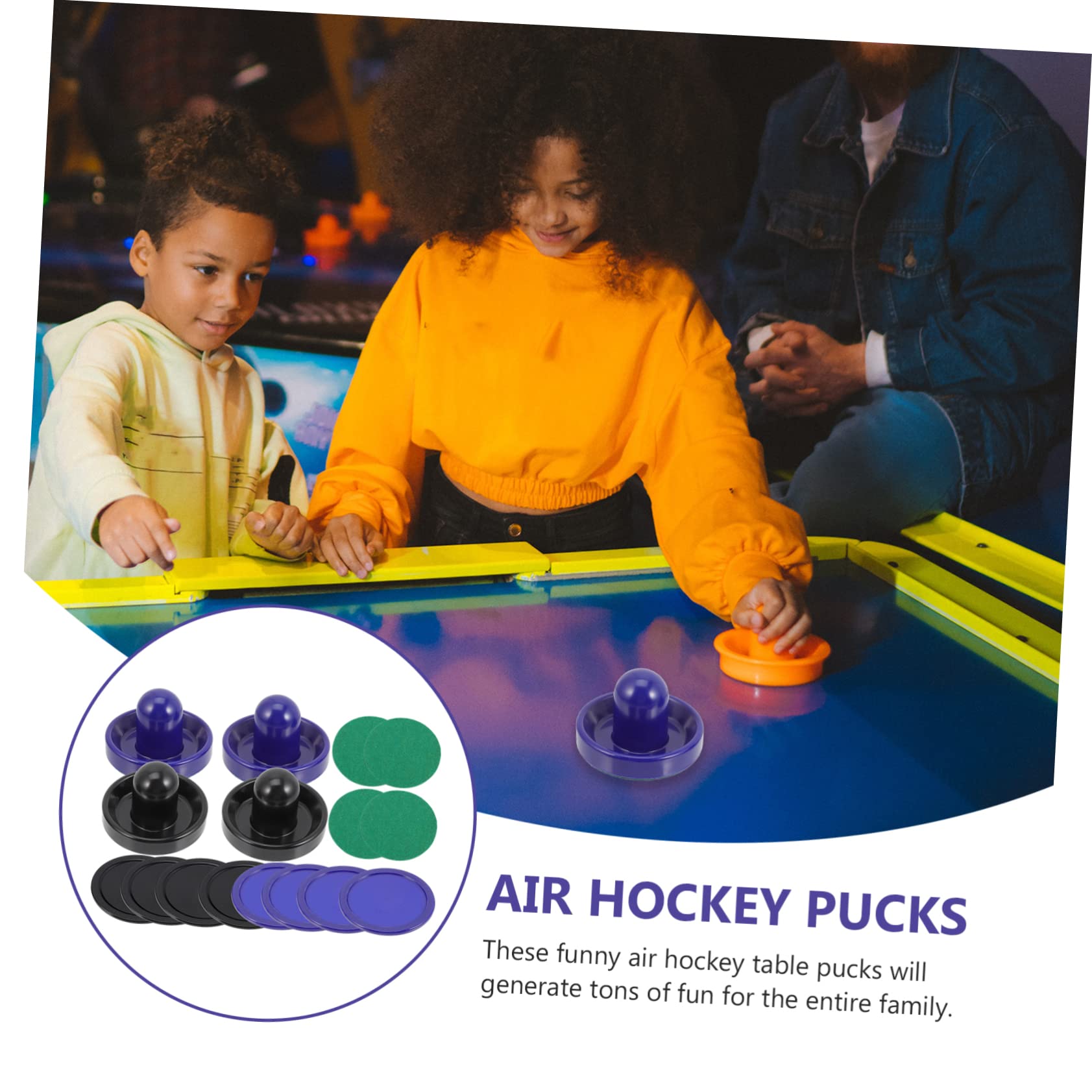 Totority 1set Puck e Paddles Per Hockey Da Tavolo Plastica Accessori Per Giochi Da Include Paddles e Neri Con Puck Di Ricambio Ghiaccio