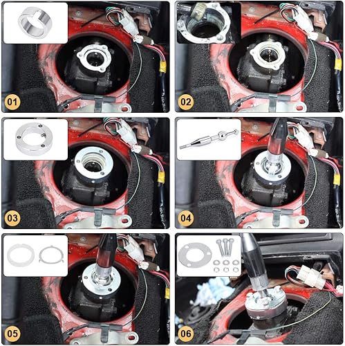 Miniatura 6 de PTNHZ Relación rápida rápida de la palanca de cambios corta para 90-97 Mazda MX5 Miata Manual M/T Chrome Steel
