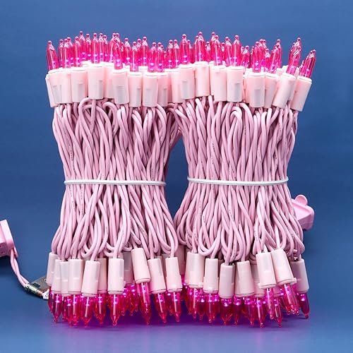 Miniatura 9 de Juego de luces LED de Navidad moradas con cable morado, 66 pies, 200 unidades con certificación UL (morado)