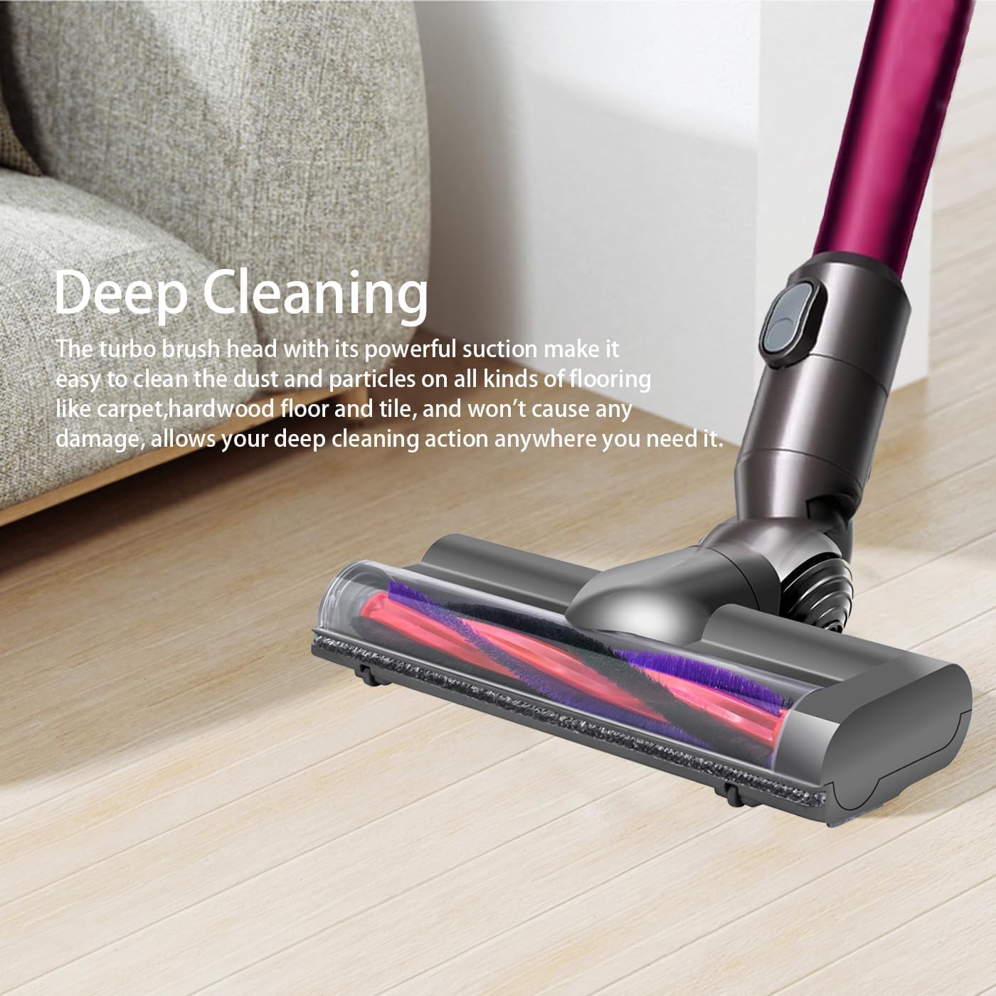 Tête de Brosse e Remplacement pour pour Dyson V6 DC58 DC59 DC62 DC72 D74 SV04 SV06 SV09, use de sol à turbine à entraînement direct pour Dyson V6 DC58 DC62,Brosse pour Sols Durs et Moquettes