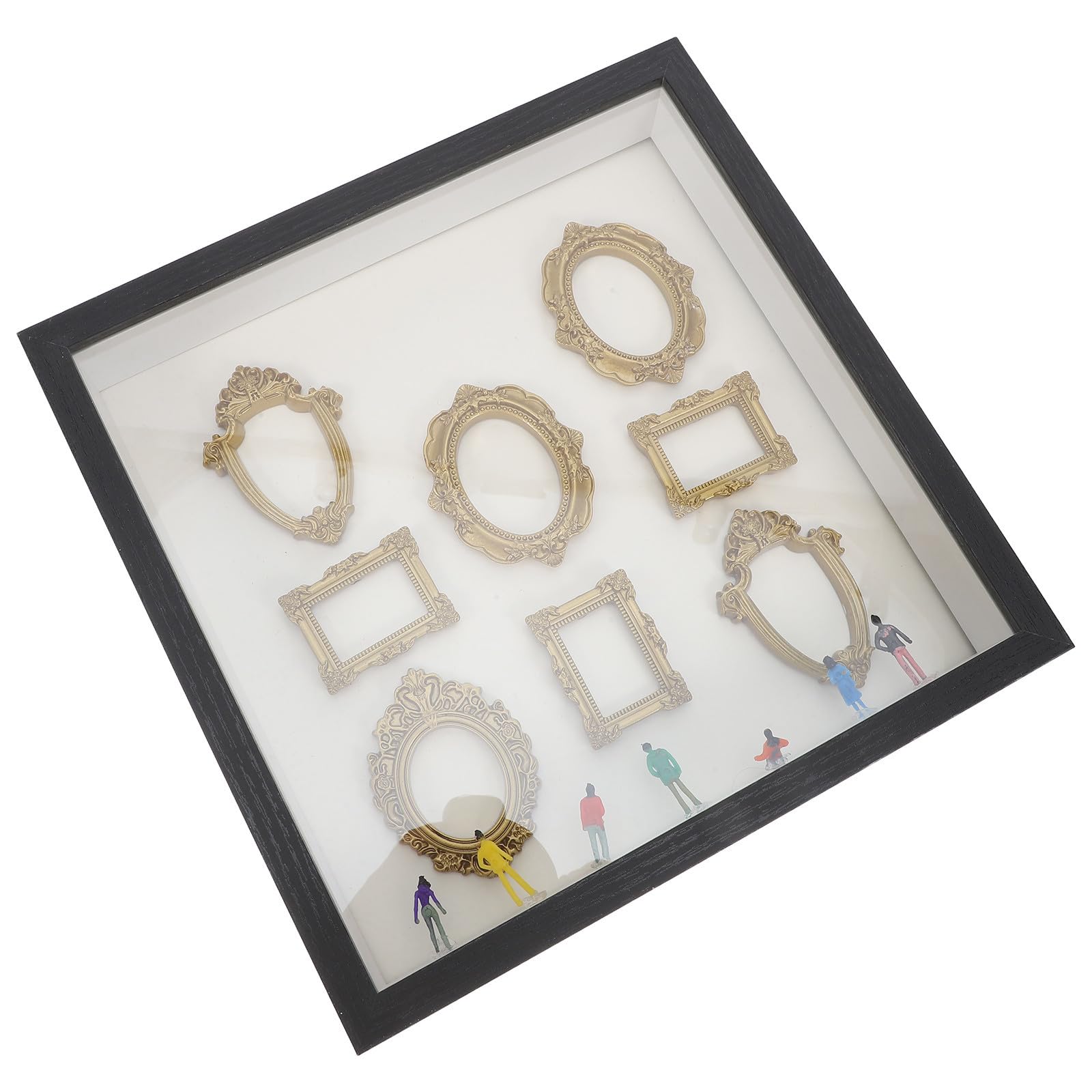 Marco de Sombra Operitacx Mini de Madera y Plástico con Figuras