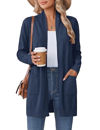 Zeagoo Women Long Cardigan Sweaters Lightweight Open Front Duster Knit