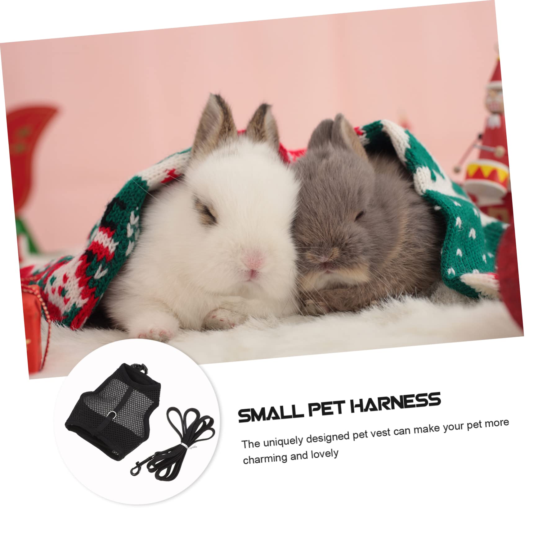 ABOOFAN 5 Ensembles Harnais de Lapin Jupe Chiot Gilet Lapin Laisse Corde de Marche de Fournitures de Marche de Cochon d'Inde Ceinture Anneau de chaîne Positionner Sangle