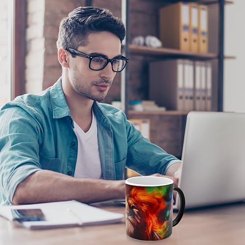 Vista 14 de Caliamary Taza de gato que cambia de calor, divertida taza de café de cerámica, 11 oz sensible al calor, cambio de color, bonito regalo de Navidad