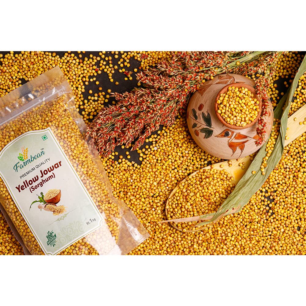 Farmbean Whole Yellow Jowar Grains/Sorghum/Jonna For Weight Loss Native Low GI Millet Rice - 5 KG - Image 3 thumbnail
