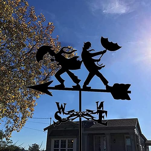Miniatura 4 de Weather Vane Art Decor Weather Vane Stainless Steel Wind Vane Durable Wind Direction Indicator Weathercock Measuring Tools for Garden Patio Yard