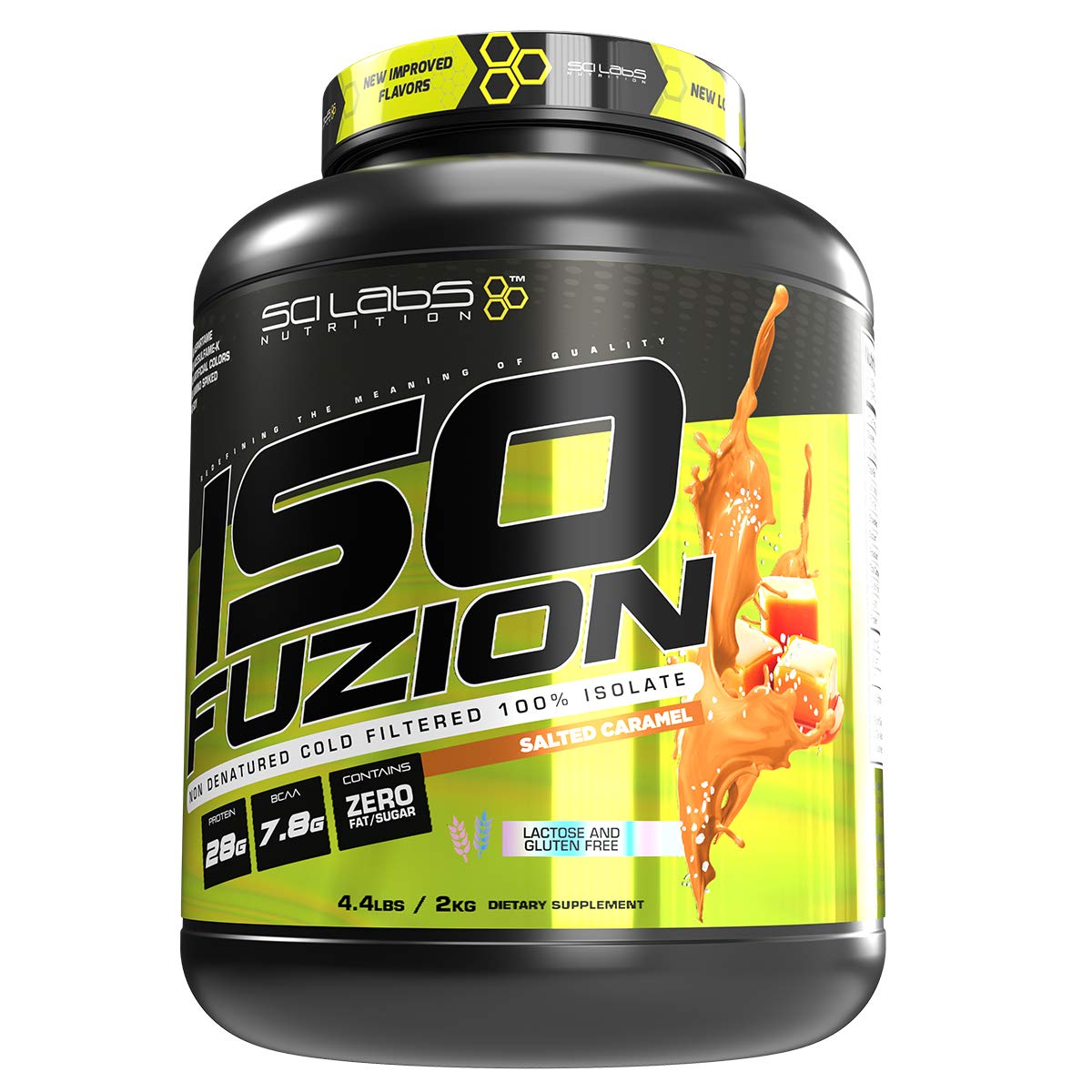 ISO FUZION 100% Whey Isolate | 28g Non Denatured Protein Powder, Salted Caramel Flavor, 4.4lb