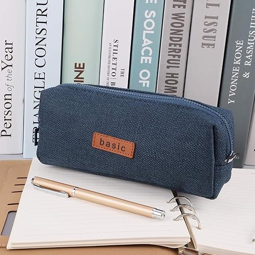 Vista 14 de iSuperb Estuche pequeño para lápices, lindo soporte para bolígrafo, organizador estético para niños, niñas, niños, estudiantes, suministros A-Negro