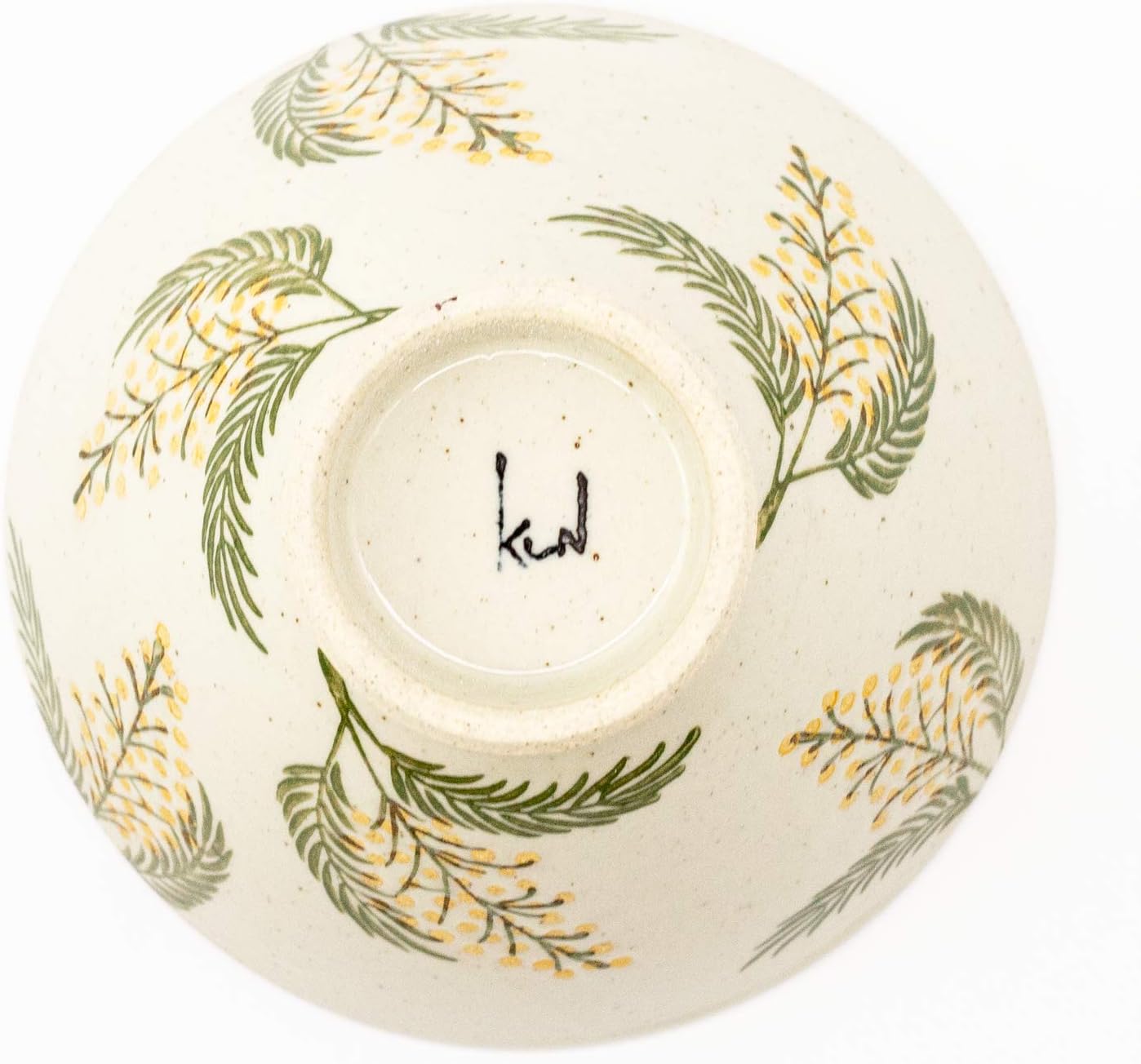 24to3西富陶磁器(Nishitomi) Hasami Ware 478076 Isayama Ceramic Rice Bowl, Large, Mimosa, Made in Japan