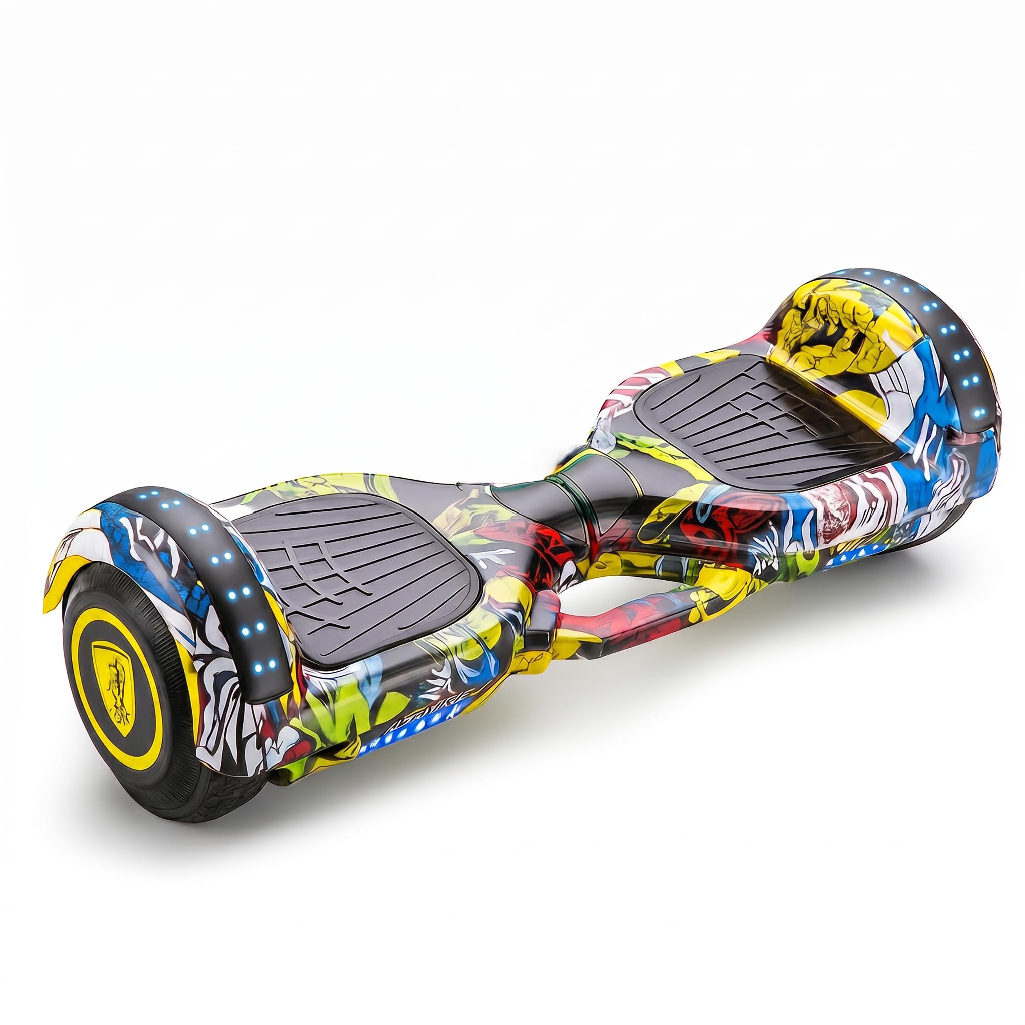 zipomo Smart Self Balancing 6.5 Inch Hoverboard for Kids & Adults with Bluetooth Speaker, LED Lights, Rechargeable Battery and Anti-Slip Foot Pads - Yellow